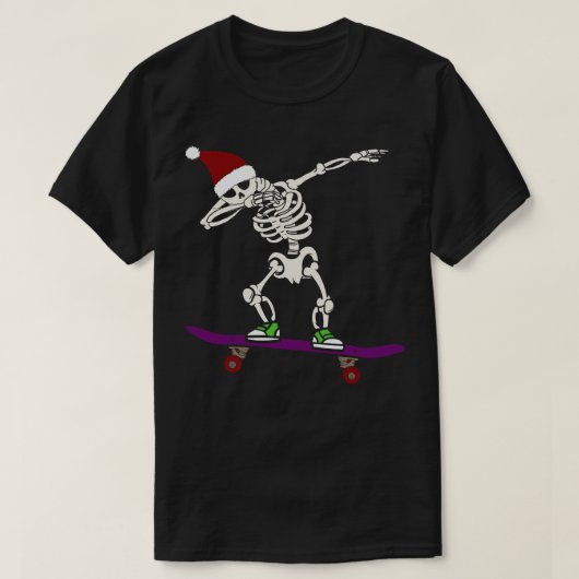 schaatsskelet santa t-shirt (Design voorkant)