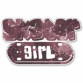 schaatsster meisje | Schattigee Bourgondische Gala Sticker (Voorkant)