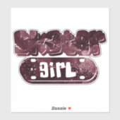 schaatsster meisje | Schattigee Bourgondische Gala Sticker (Vel)