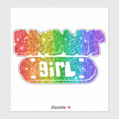 schaatsster | Schattigee Rainbow Sparkle Glitter T Sticker (Vel)