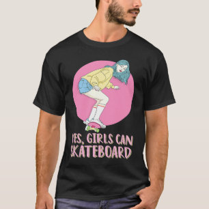Schaatsster Skateboarder Meisje 80er Pastel Ja Mei T-shirt