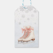 Schaatsster Teens Verjaardag Favor Tag - Roze Stri Cadeaulabel (Achterkant)