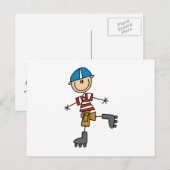 Schaatsstokfiguur Briefkaart (Voorkant / Achterkant)