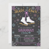 Schaatsuitnodiging Schaatsen Party Girl Kaart (Voorkant)