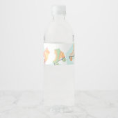 Schaatsverjaardag Pastelsterren Waterfles Etiket (Voorkant)