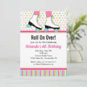 Schaatsverjaardagsfeest uitnodiging (Staand voorkant)