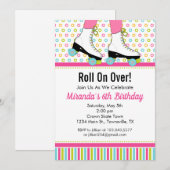 Schaatsverjaardagsfeest uitnodiging (Voorkant / Achterkant)