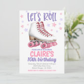 Schaatsverjaardagsfeest Uitnodiging (Staand voorkant)