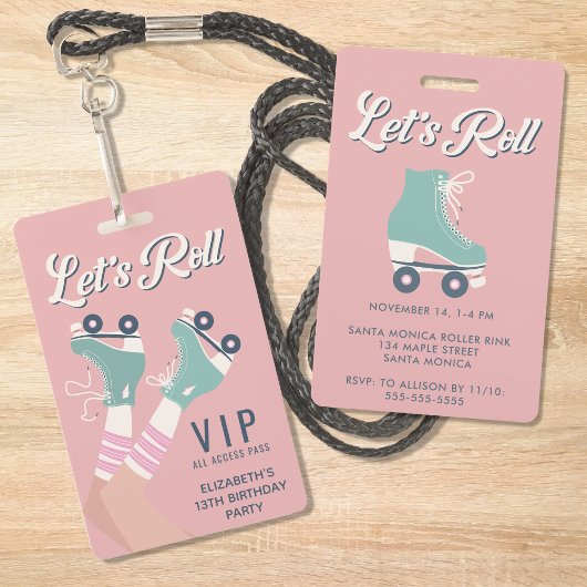 Schaatsverjaardagsfeest Uitnodiging VIP Badge