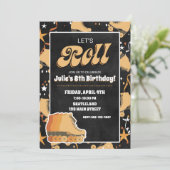 Schaatsverjaardagsfeest Uitnodigingen (Staand voorkant)