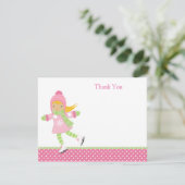 Schaatsverjaardagskaart bedankt (Staand voorkant)