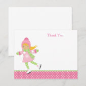 Schaatsverjaardagskaart bedankt (Voorkant / Achterkant)