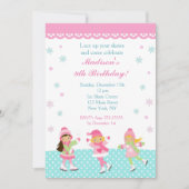 Schaatsverjaardagsuitnodigingen Kaart (Voorkant)