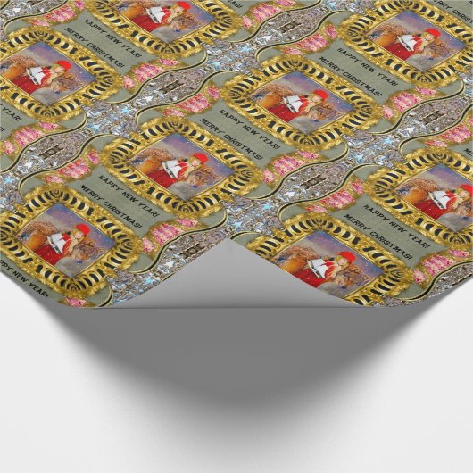 Schaatvorming in het wild op kerstochtend cadeaupapier (Hoek)