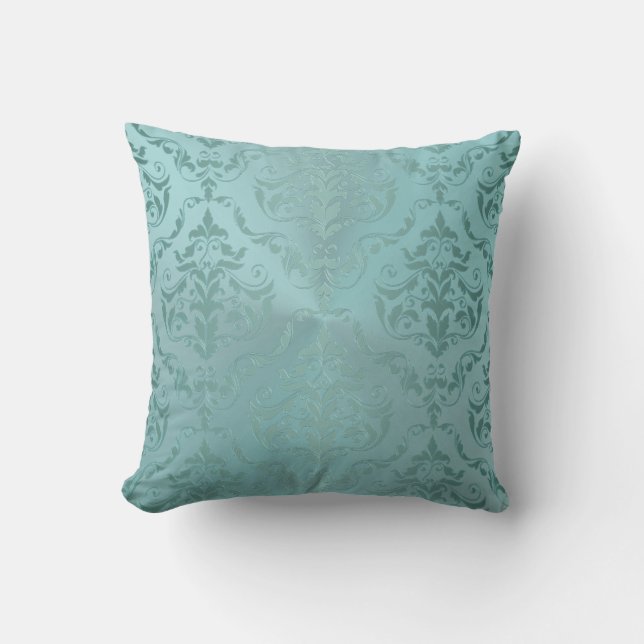  schade in het Bleke Antiek Sierkussen Aqua (Voorkant)