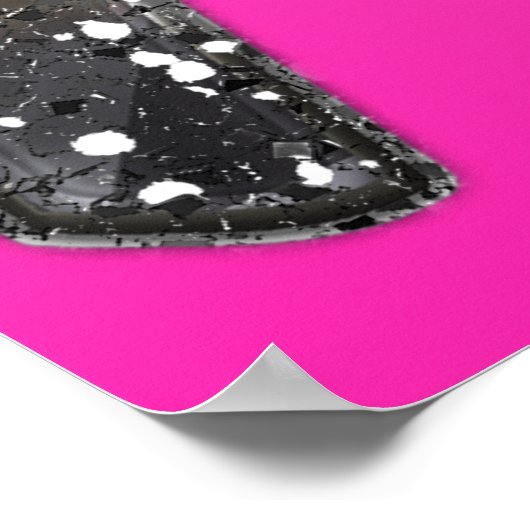 Schade van Roze en Zilver Glitter 15 Vijftien Part Poster (Hoek)