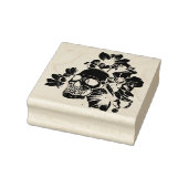 Schädel mit Mangnolia Blumen Rubberstempel (Stempel)