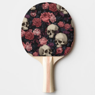 Schädel Rosen Dark Romance Muster Tafeltennisbatje