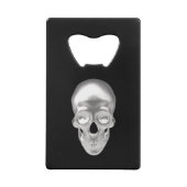 Schädel silber, 3D - Creditkaart Flessenopener (Achterkant)