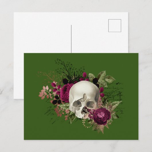 Schädel Totenkopf Briefkaart (Voorkant / Achterkant)