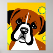Schadelijk Boxer Dog Art Poster (Voorkant)