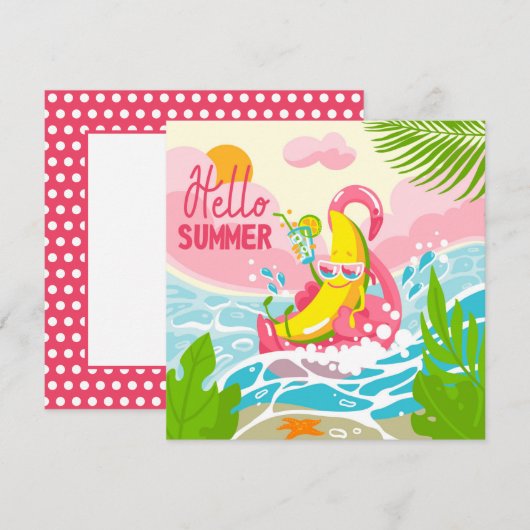 Schadelijke Banaan Hallo Summer Wenskaart (Voorkant / Achterkant)