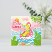 Schadelijke Banaan Hallo Summer Wenskaart (Staand voorkant)