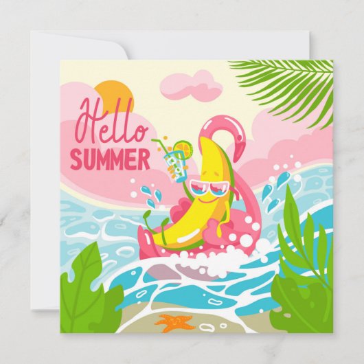 Schadelijke Banaan Hallo Summer Wenskaart (Voorkant)