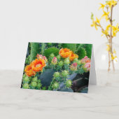 Schadelijke Cactus Flowers Greeting Kaart (Gele Bloem)