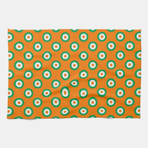 Schadelijke groene/witte/Oranje Stippen op Sinaasa Theedoek