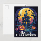 Schadelijke pompoen illustratie | Happy Halloween Briefkaart (Voorkant / Achterkant)