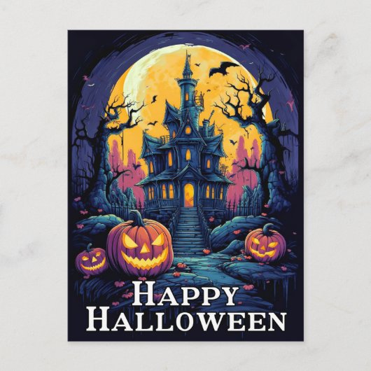 Schadelijke pompoen illustratie | Happy Halloween Briefkaart (Voorkant)