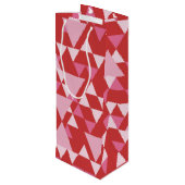 SCHADEN VAN DRIEHOEKPATRONEN VAN PINK WIJN CADEAUTAS (Achterkant Gekanteld)