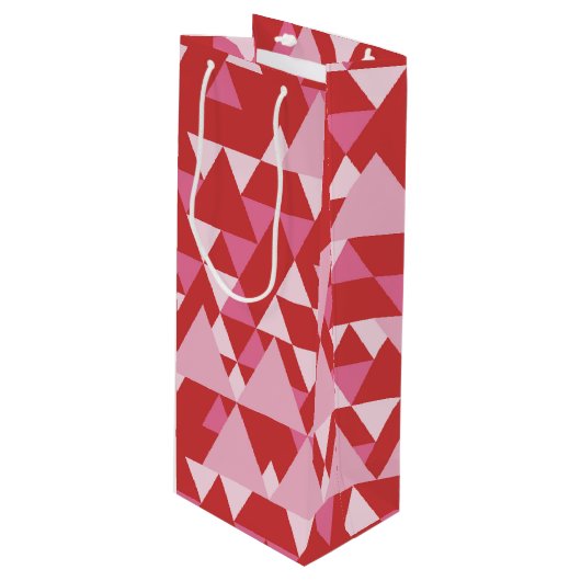 SCHADEN VAN DRIEHOEKPATRONEN VAN PINK WIJN CADEAUTAS (Voorkant Gekanteld)