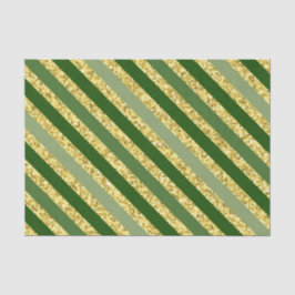SCHADEN VAN GROENE EN GOUD GLITTER LOOK STRIPES TISSUEPAPIER