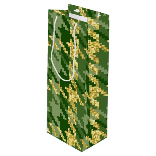 SCHADEN VAN GROENE EN GOUDE IERSE HOUNDSTOTH PATRO WIJN CADEAUTAS (Voorkant Gekanteld)