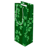 SCHADEN VAN GROENE IERSE SCHAMROKKEN WIJN CADEAUTAS (Voorkant Gekanteld)