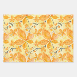 SCHADEN VAN HET ORANJE- EN GEEL-AUTUMNVERLIES INPAKPAPIER VEL