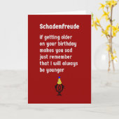 Schadenfreude, een Grappig Gelukkig Gedicht van de Kaart (Gele Bloem)