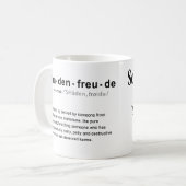 Schadenfreude* is mijn Guilty Pleasure Coffee Mok (Voorkant links)