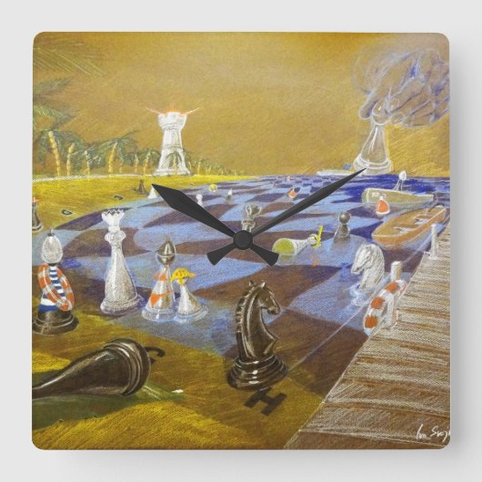 Schadtijd Vierkante Klok (Voorkant)