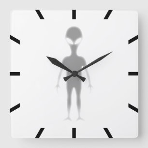 Schaduw Alien achtergrondkleur Vierkante Klok