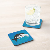 Schaduw Anteater op blauw Bier Onderzetter (Rechterzijde)