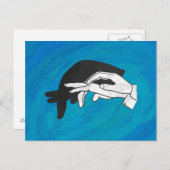 Schaduw Anteater op blauw Briefkaart (Voorkant / Achterkant)