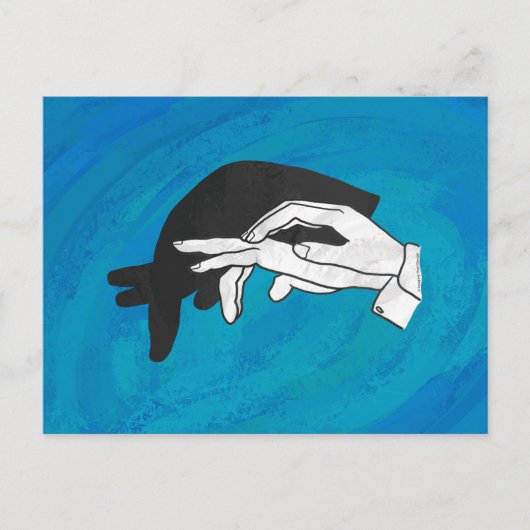 Schaduw Anteater op blauw Briefkaart (Voorkant)