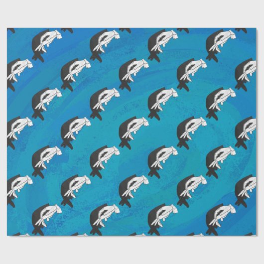 Schaduw Anteater op blauw Cadeaupapier (Vlak)