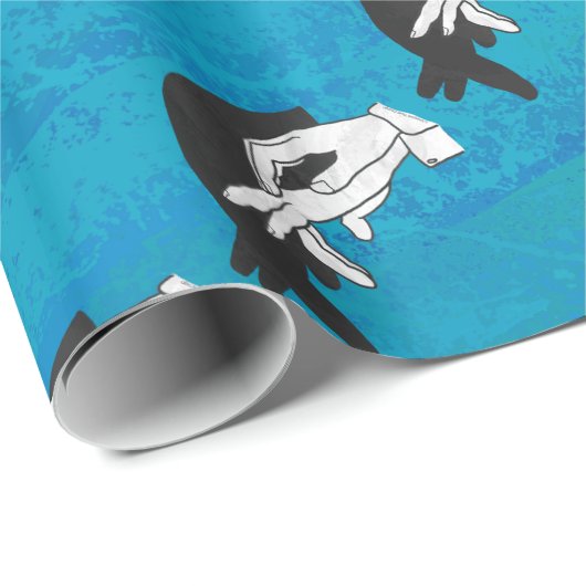 Schaduw Anteater op blauw Cadeaupapier (Rol Hoek)