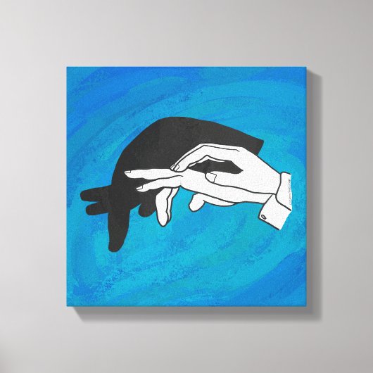 Schaduw Anteater op blauw Canvas Afdruk (Voorkant)