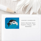 Schaduw Anteater op blauw Etiket (Insitu)