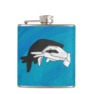 Schaduw Anteater op blauw Heupfles